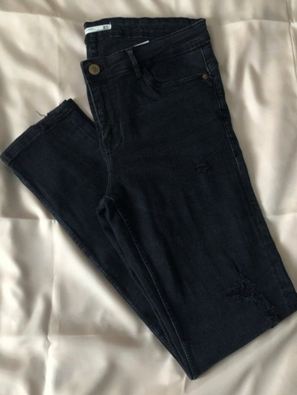 Bundle of 3 Zara Jeans/Jeggings - Size US 10 (Black, Blue & Charcoal)